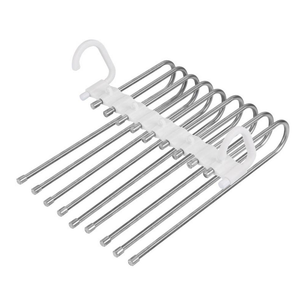 Large Capacity 9 Layers Pants Hangers Stainless Steel Multi-layer Trouser Rack  Clothes