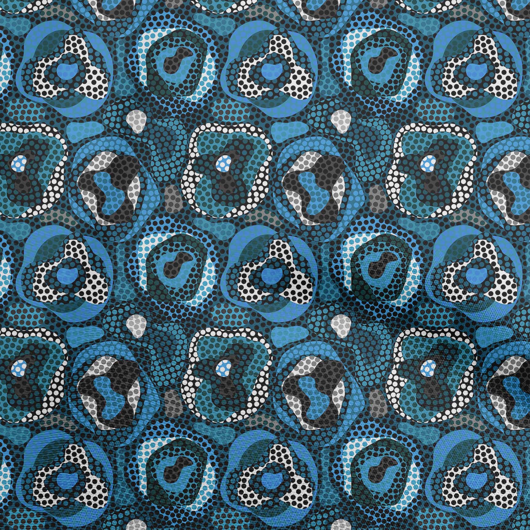 

OneOone Cotton Flex Green Fabric Абстрактна тканина для пошиття тканини для рукоділля з принтом у дворі 40 дюймів 42 Inch Wide - Viscose Chiffon середній синього кольору