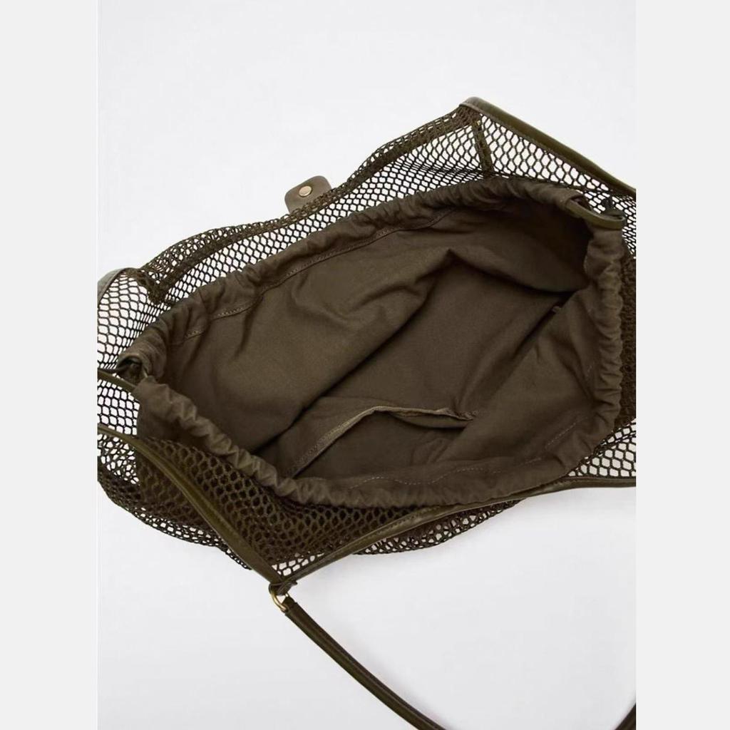 Dámská síťovaná plážová cestovní taška přes rameno s velkou kapacitou, ležérní nákupní taška, úložný prostor na plážové hračky, dutý design rybářské sítě