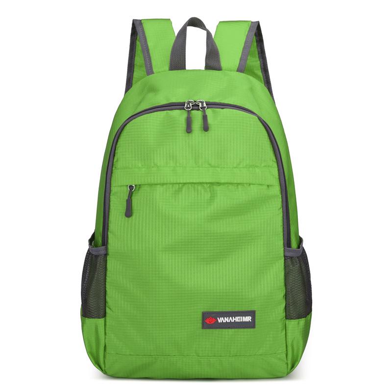 

Trendy Foldable Korean-Style Large Capacity Outdoor Backpack: Splash-Proof, Wear-Resistant, Double Strap with Logo Print. светло-зеленый