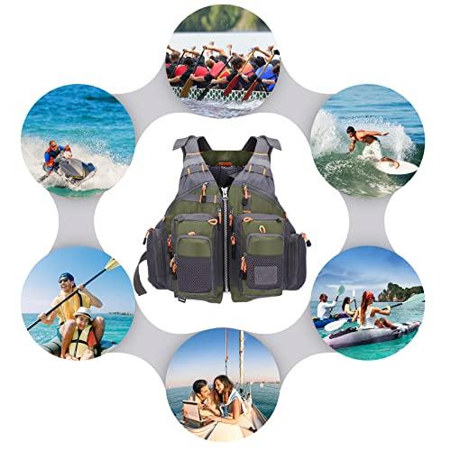 Lixada Fishing Vest, Fishing Vest Jacket, High Buoyancy, Breathable, Large Capacity, Multiple Pockets, Unisex, Load Capacity Up To 95kg, One Size Fits