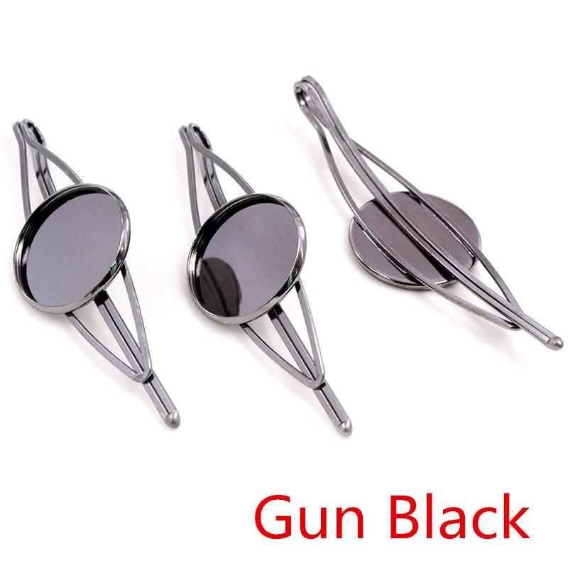 20mm 5pcs High Quality Bronze and Silver Plated 7 Colors Copper Material Hairpin Hair Clips Hairpin Base Setting Cabochon Cameo