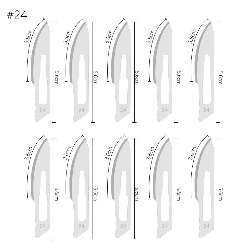 10pcs Knife Blades NO.10/11/12/15/18/20/21/22/23/24/25/60 Metal Engraving Repalce Blades DIY Wood Carving Fruit Sculpture Cutter