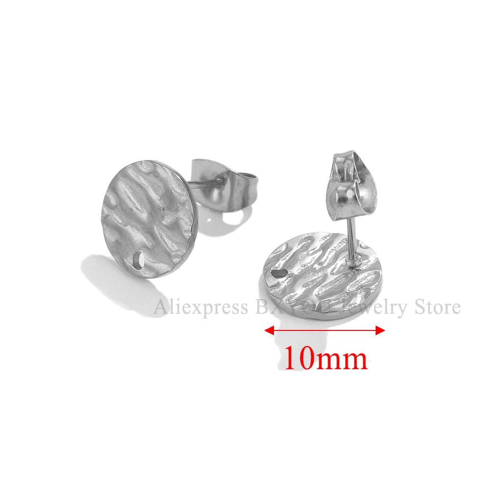 10pcs Round Stainless Steel Gold Plated Earrings Making Supplies Hooks Connectors Earring Posts Studs Pins Findings Components