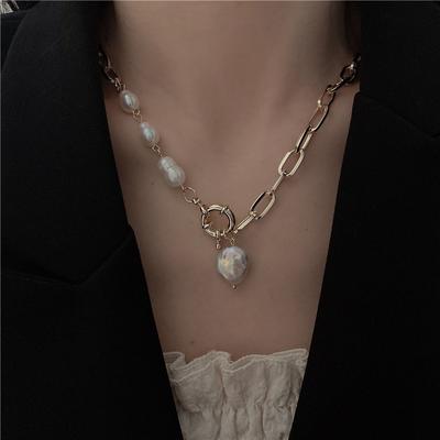 Baroque Pearl Necklace for Women, Versatile, Light Luxury, and High-end. Collar Chain, Long Sweater Chain, Women's Neck Chain