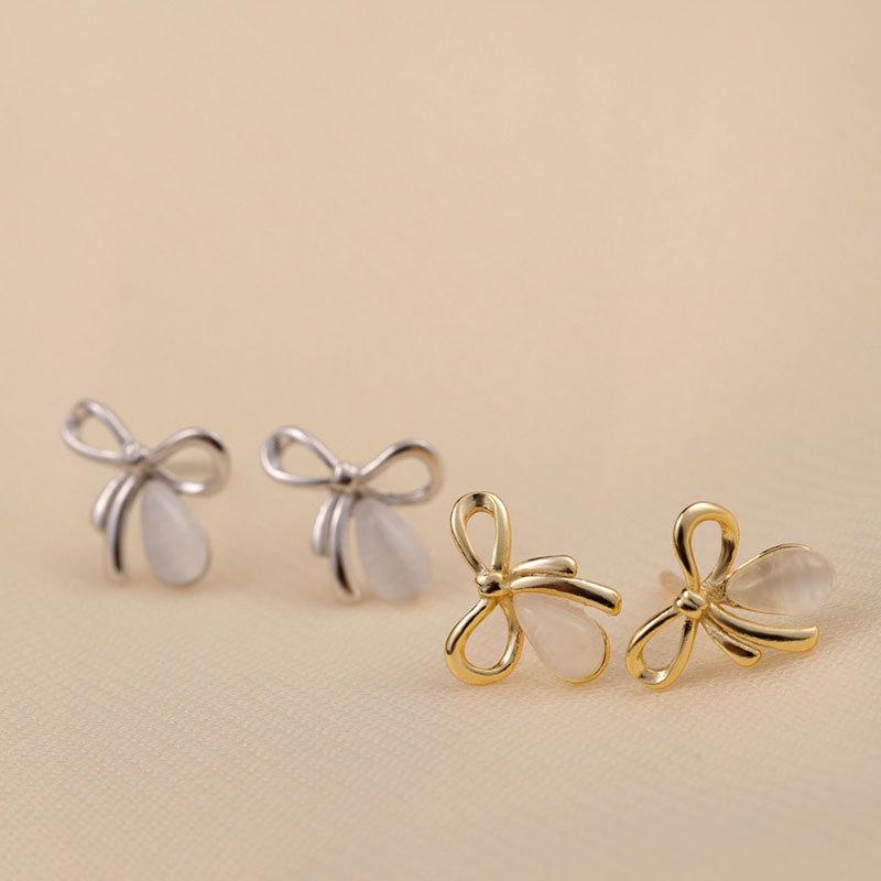 Sweet Bow Earrings Niche Design Sense New Year's New Earrings for Women Versatile