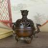Collection Archaize Copper Censer Double Pixiu Incense Burner Crafts