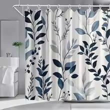 

Shower Curtain Set With Snap Lining Modern Floral Bathroom Fabric Watercolor Print Floral Curtain For Bathroom Decoration W60H190(CM)-1 Pcs