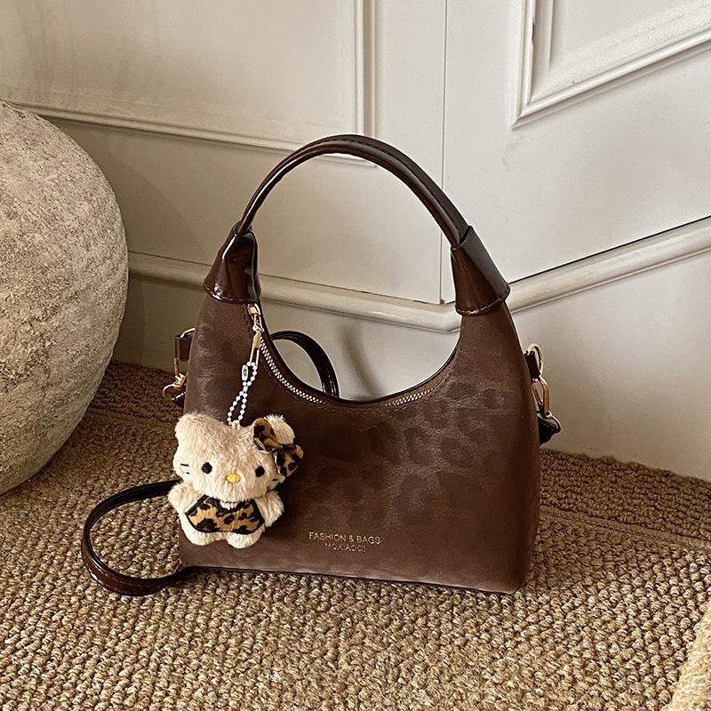 Retro Leopard Print Bag Women's Spring New Versatile Messenger Bag Fashion One Shoulder Underarm Dumpling Bag