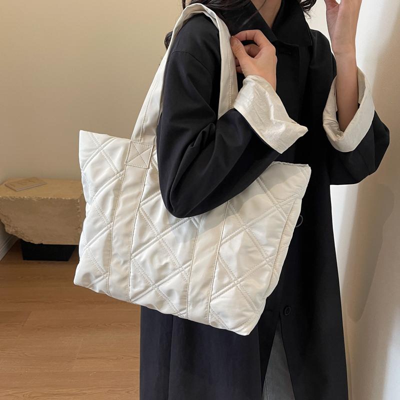 

Пуховая сумка, женская сумка на плечо, ромбовидная сумка-тоут, студенческая сумка большой вместимости