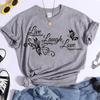 Butterfly Live Laugh Love Print Summer Casual Tshirts For Women Creative O Neck Shortsleeved Tshirts Fashion Ladies Tshirt