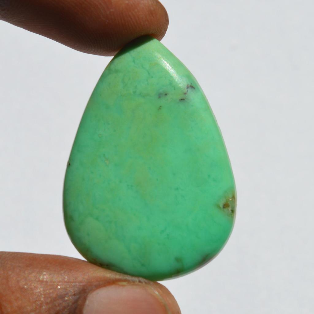 Natural Chrysoprase Gemstone Cabochon - Loose Semi Precious Stone 33 Carats Pear Shape 37x26 Mm, Jewelry Craft Supply