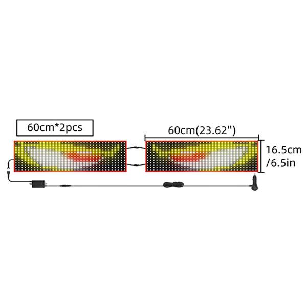 2 Pcs LED Devil's Eye Truck Car Interior Decoration Ambient Light App Control With Remote Custom Text Pattern Lighting 12V 24V