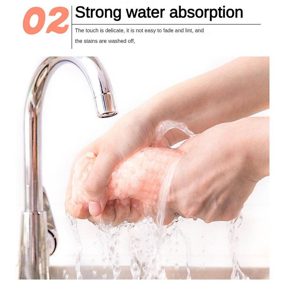 Cârpă de bucătărie Atingere delicată Nu se estompează sau scapă ușor părul 3 culori Coral Velvet Lavetă de curățare Lavetă și umedă dublă utilizare