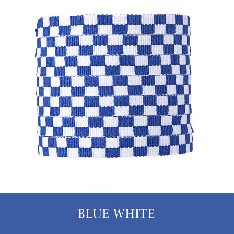 Checkerboard Shoelaces Flat Two-color Printing Shoe Laces for Sneakers Casual Canvas Shoe Accessories White Shoelace 1 Pair