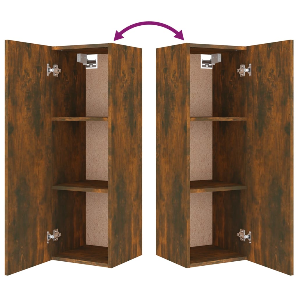 8 piece TV cabinet set smoked oak effect particleboard