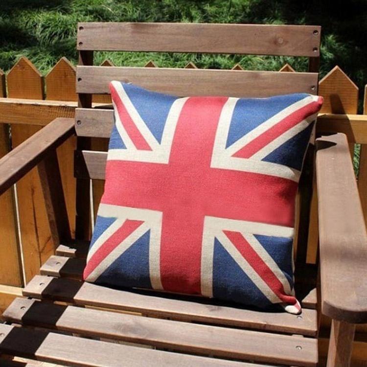 New High Quality UK British Flag Linen Pillow Case Throw Sale Vintage Union Jack Seat Pad Cushion Kitchen Garden