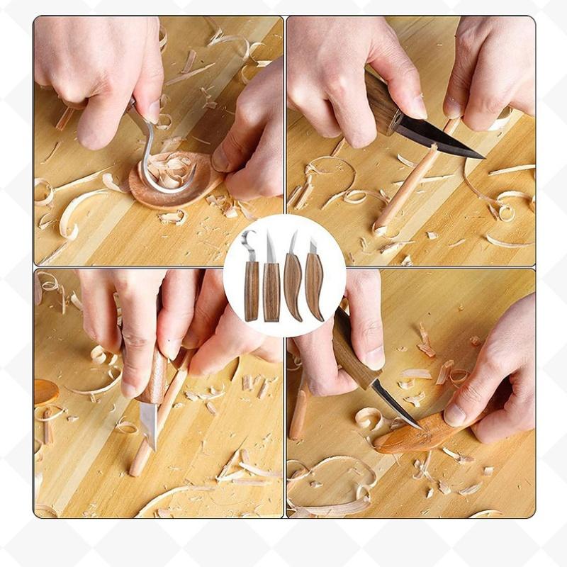 Nóż do rzeźbienia w drewnie orzechowym, ręcznie robiony nóż do rzeźbienia, nóż do rzeźbienia, narzędzie do obróbki drewna