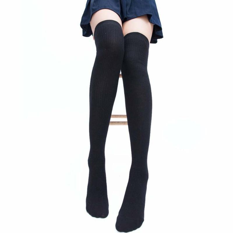 Sexy Warm Long Cotton Stocking Over Knee Stocking Women Winter Knee High Thigh Knitted Stockings for Ladies Over The Knee Socks