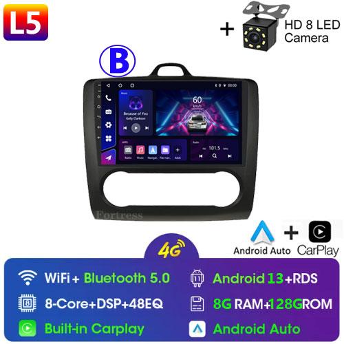 9" 2 Din 4G+WiFi Car Radio for Ford Focus Exi MT Mk2 MK3 2004-2011 Multimedia Player Android 13 GPS Navigation Head Unit