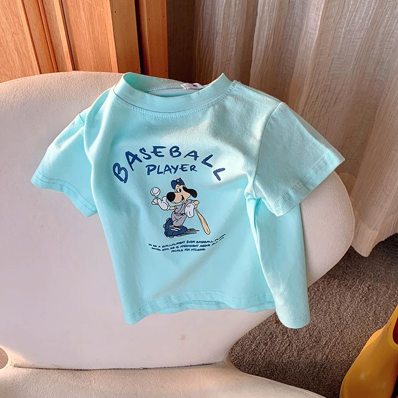 Girls' Casual T-shirt - Summer Children's Cute Pure Cotton Round-neck Top