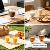 80/150/250/450/650ml Double-Wall Insulated Clear Glass Espresso Cups Perfect For Tea, Coffee, Latte, Cafe, Milk, Restaurant Use