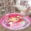1pc Princess Strawberry12 Carpet, Round Rug, Comfortable, Suitable for Entryways, Living Rooms, Office, And Bedrooms, Christmas Decoration