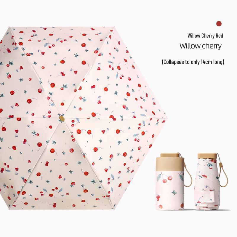 Women's Compact Sunscreen Mini Folding Umbrella - Travel-Size, Rain or Shine, Customizable Design