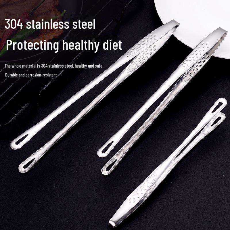 Clește coreean din oțel inoxidabil pentru grătar și pâine - Anti-opărire, perfect pentru bucătărie, bufet sau hotel.