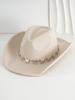 European, American and Western Cowboy Hat Top Hat Simple Versatile Metal Hollow Love Heart Hat Chain Hip Hop Punk