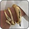 Set of 3 Chunky Gold Bangles for Women 14K Gold Plated Trendy Wide Open Bangle with Hinge Delicate Minimalist Jewellery Gifts