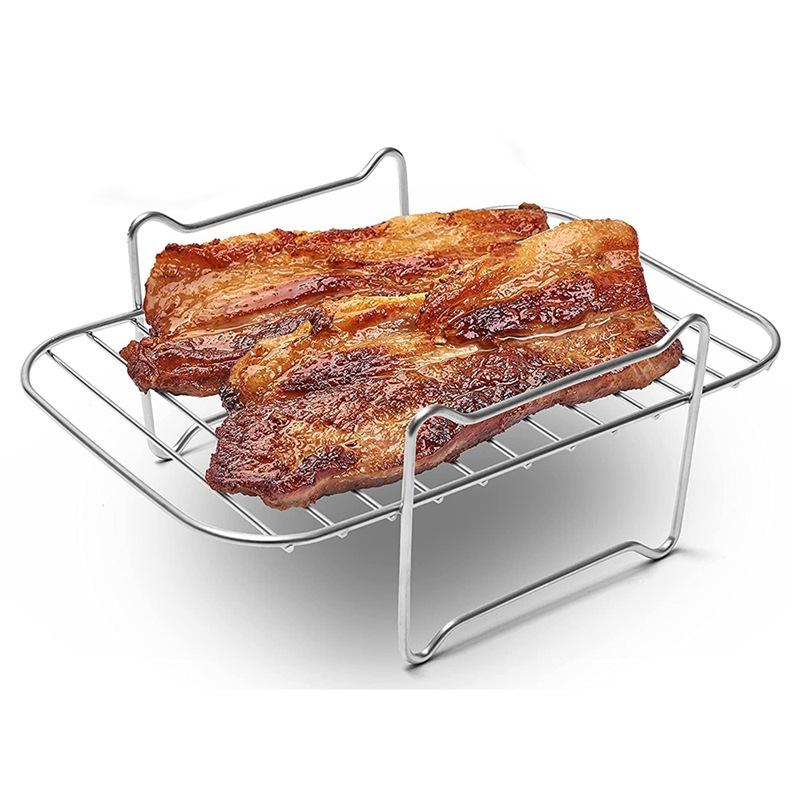Rack Impilabile Per Friggitrice Ad Aria Ninja A 3 Livelli - Accessorio In Acciaio Inox 304 Per Disidratatore E Forno - Dimensioni 19,3x12,3x11,5 Cm