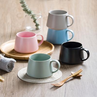 400 ml Keramik-Teetasse, Teebecher, breite Cappuccinotasse, Kaffeetassen, Keramikbecher für Cappuccino, Latte, Espresso und Americano