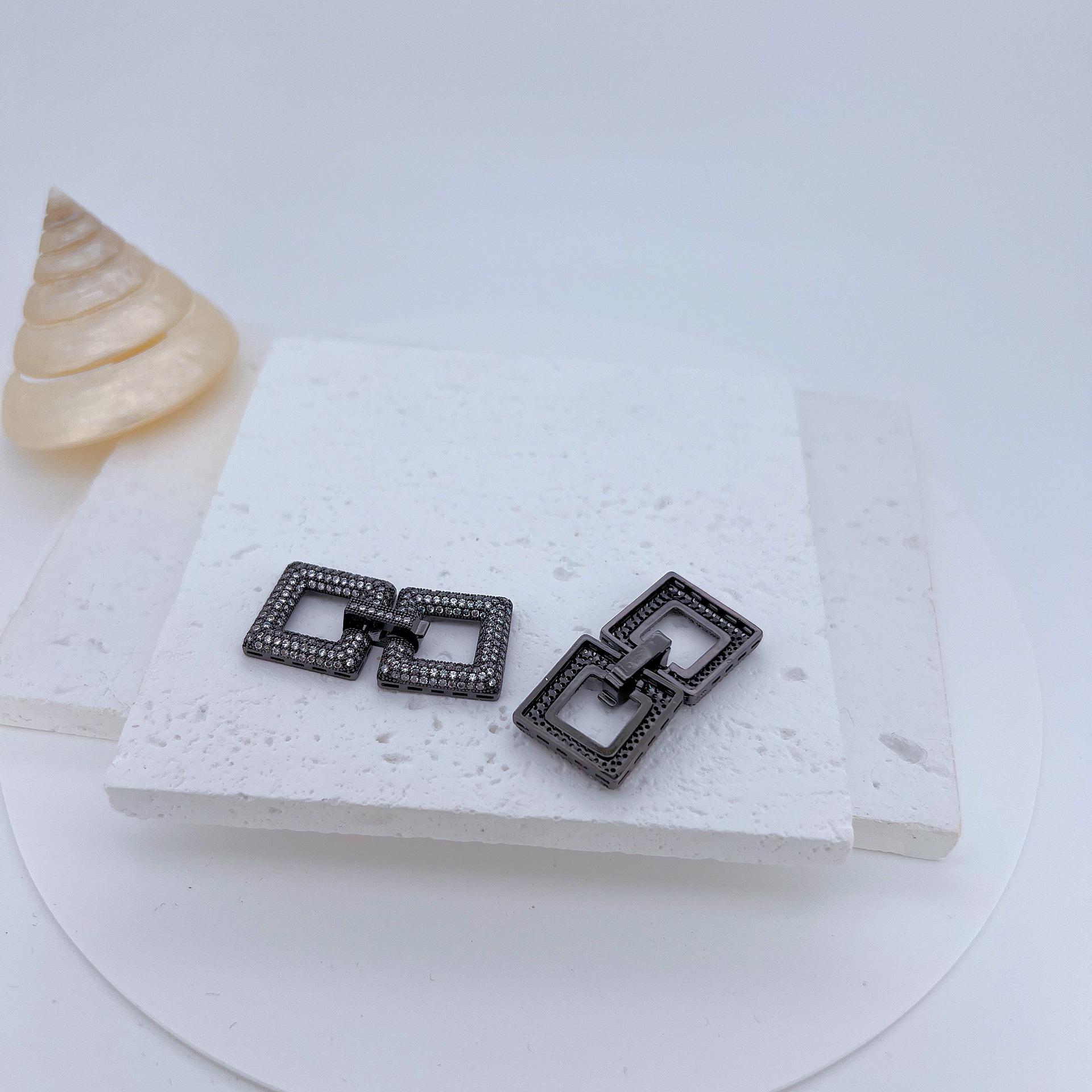 

Квадратное микро-инкрустированное цирконием ожерелье и застежка для браслета - DIY ювелирные изделия аксессуары для рукоделия