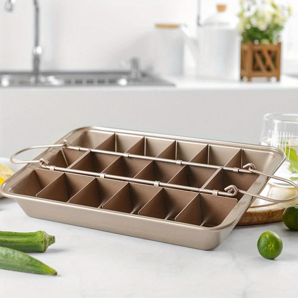 

Brownie Baking Tray with Divider Brownie Cake Tray Stainless Steel Bread Tray Non Stick Square Pancake Tray Brownie Baking Tray