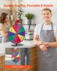 VEVOR 305 mm Spinning Prize Wheel, 10 Slots Spinning Wheel with Stand, Tabletop Win Fortune Roulette with a Dry Erase and 2 Markers, 5 Colors