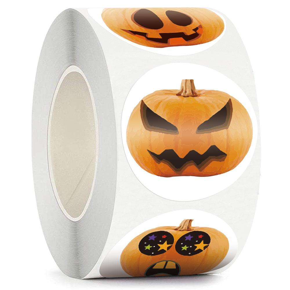 50-500pcs Halloween Stickers Round Self Adhesive Label Paper Candy Bags Stickers Package Seal Gift Packaging Sealing Crafts