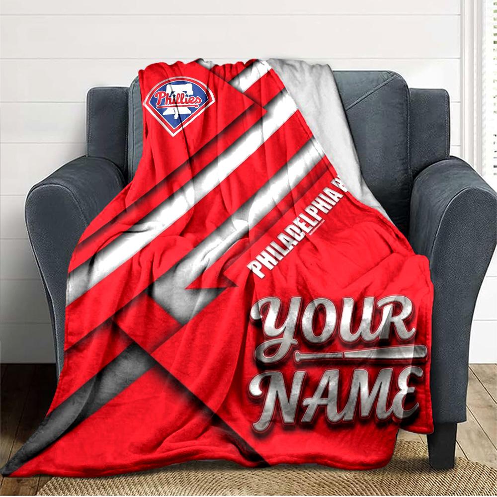 Name Custom Philadelphia phillies Print Flannel Blanket High Quality Warm Comfortable Cover for All Seasons Perfect for Gifts Home Decor