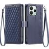 For Xiaomi Redmi Note 14 5G Leather Case Rhombus Texture Wallet Stand Phone Cover with Wrist Strap