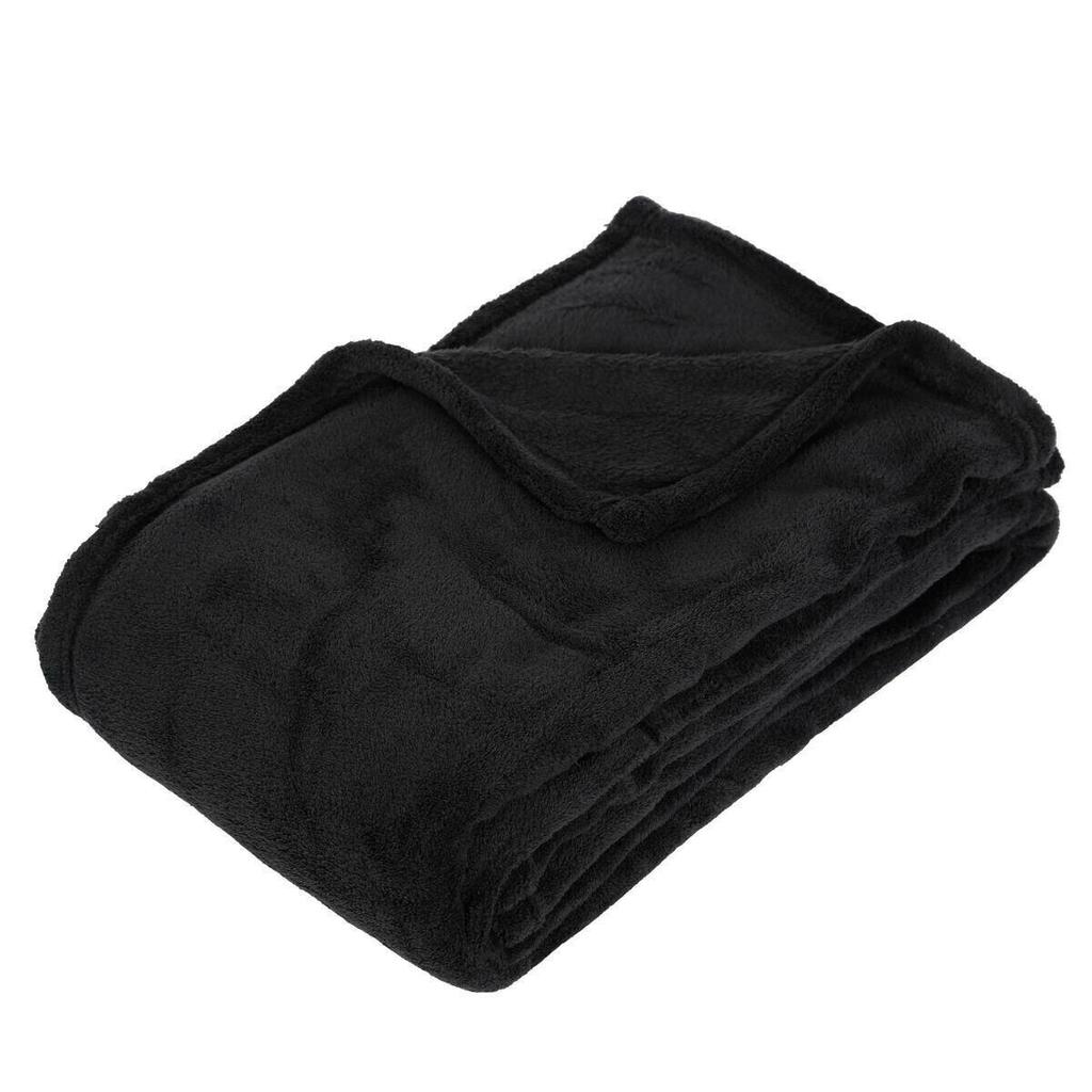 MICROFIBER BLANKET 130x180 BLACK Soft