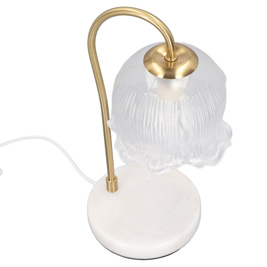 Candle Warmer Lamp Glass Marble Dimmable Electric Fragrance Candle Melter with 2 Bulbs for