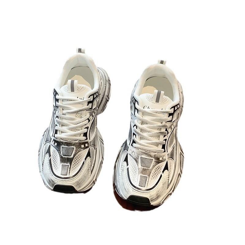 Dad Shoes Women's New Retro Double Net Sports Shoes Thick Bottom Personality Casual Women's Sports Shoes