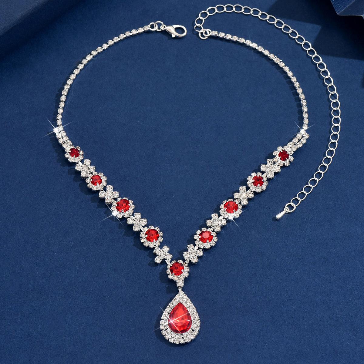 2025 Hot Selling Fashion European American Jewelry High-grade Tungsten Electroplated Crystal Gem Women s Necklace