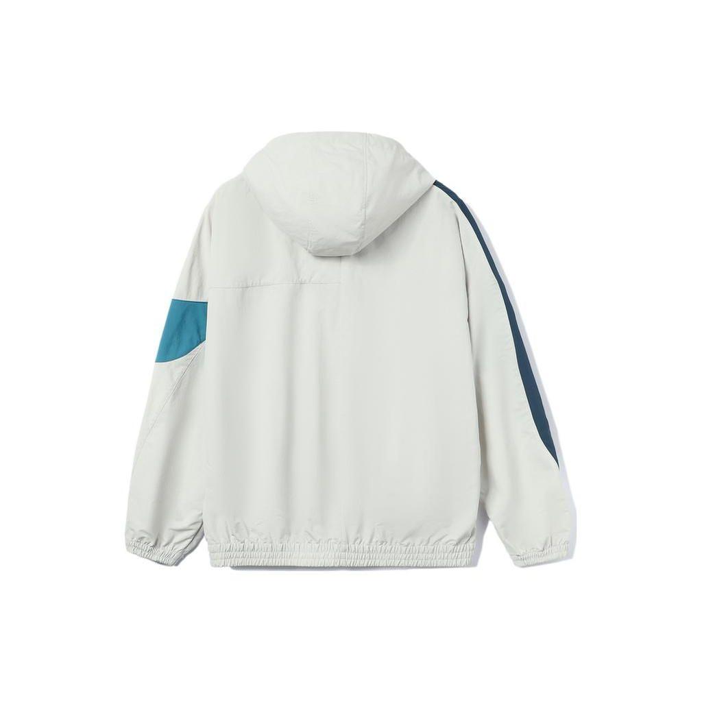 Li Ning Sports Trend Series Color Block Loose Hooded Windbreaker Unisex Outerwear Antarctic-Gray YFDT207-1