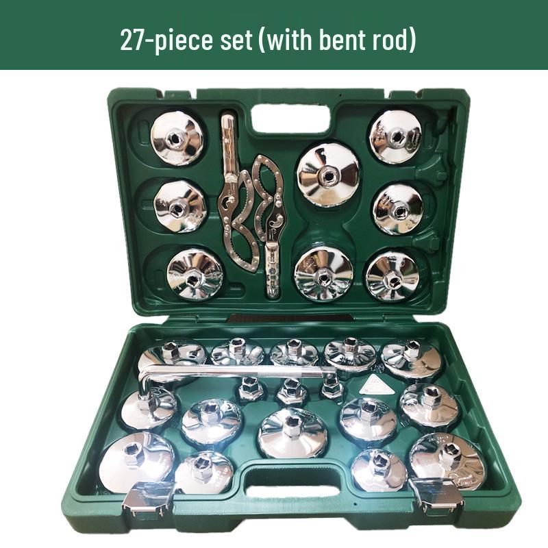 Steel Engine Oil Filter Wrench Set - Cap Style Auto Maintenance Tool