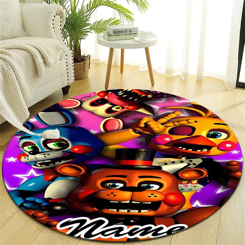 Personalized F-Freddy bear Round Chair Office Rug - Perfect for Mat, Office Chair & More - Ideal Gift for Birthdays and Holidays