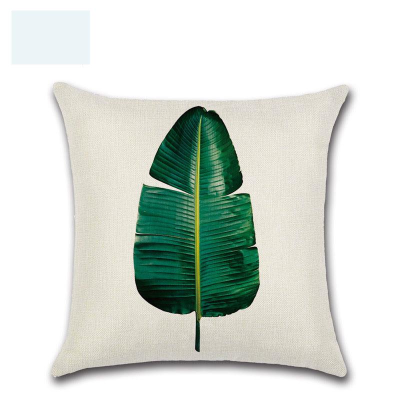 Tropical 18 Green Plant Pillow Case Cotton Sofa Cushion Cover Decorative