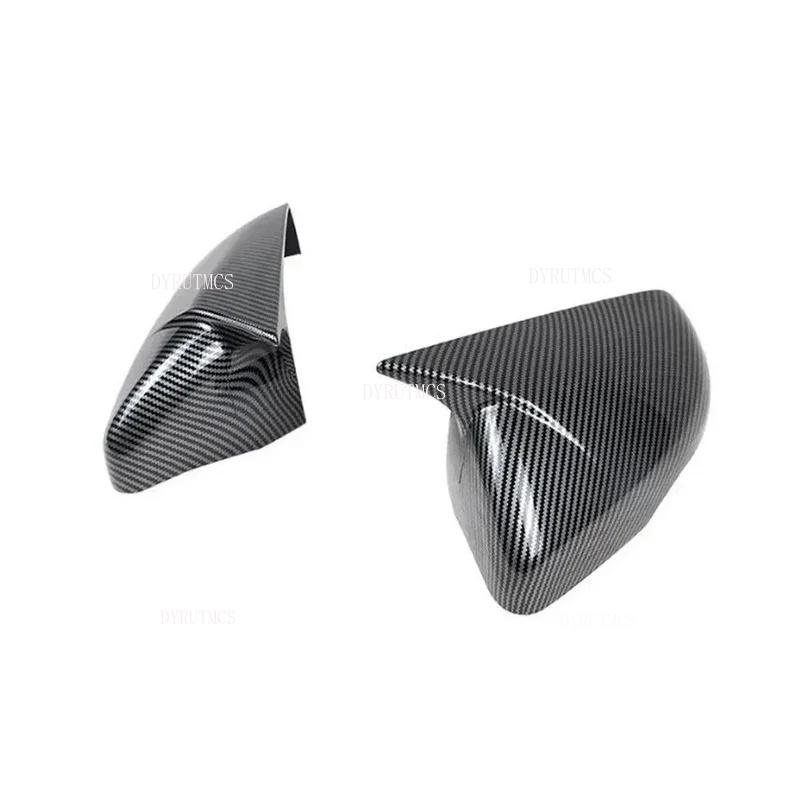 Car Sticker Rearview Side Mirror Cover Fit For Ford Edge 2015 2016 2017 2018 -2021 Wing Cap  Rear View Case Trim Carbon Fiber