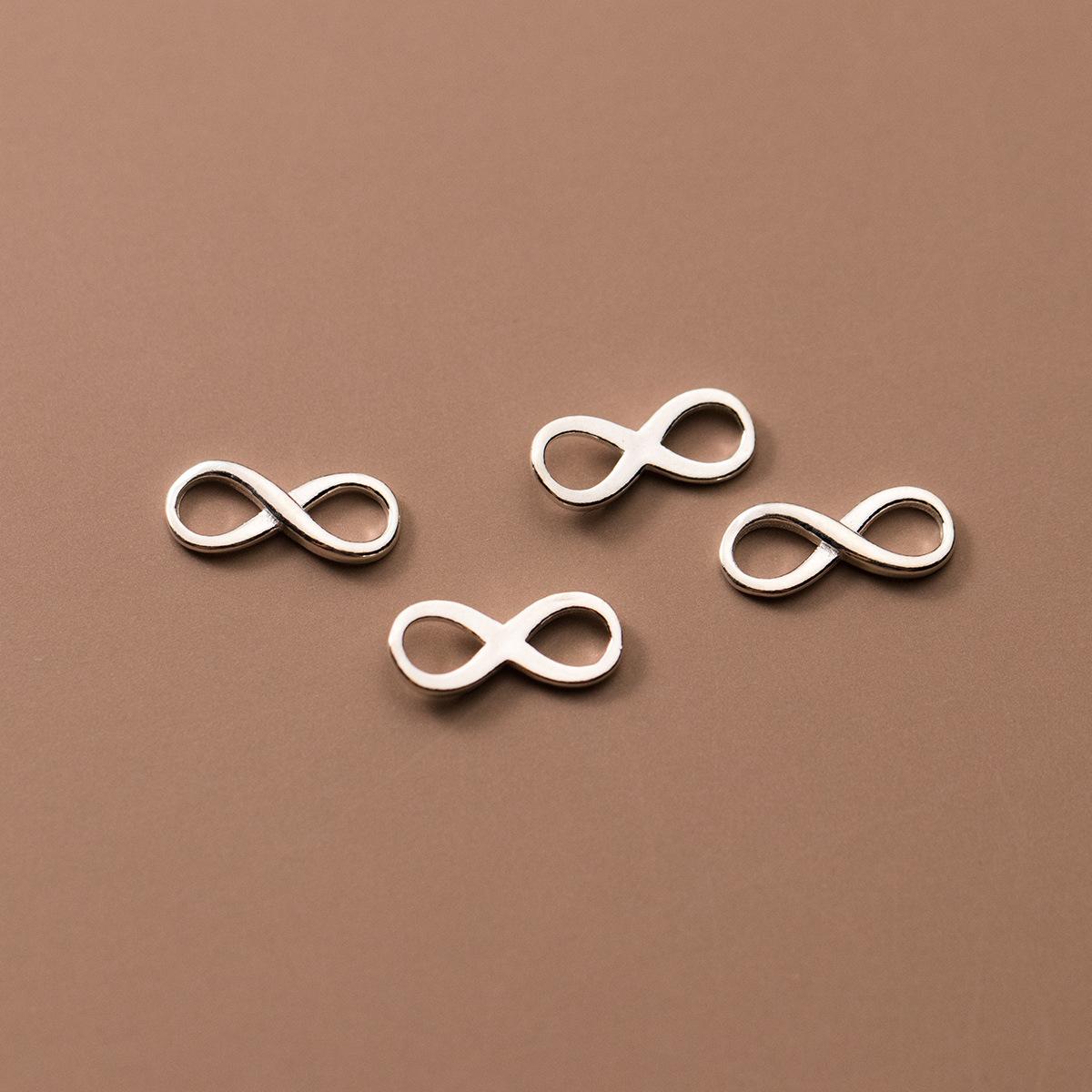 Genuine Sterling Silver Infinity Clasps for Jewelry Necklace Bracelet Making Connect S925 8 Clasps 925 SILVER&12*5mm серебряный