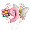 Butterfly 32 Inch Digital Flower Aluminum Film Balloon Set Baby Birthday Balloon Party Decoration Scene